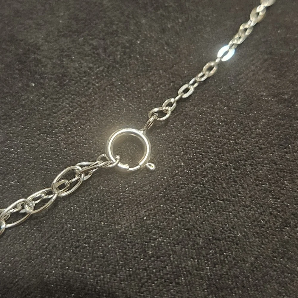 Moissanite Teardrop Halo Pendant Silver Chain Necklace